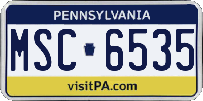 PA license plate MSC6535