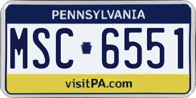 PA license plate MSC6551