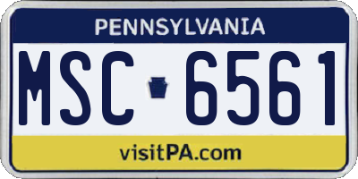 PA license plate MSC6561