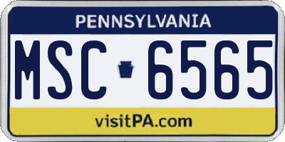 PA license plate MSC6565