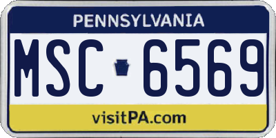 PA license plate MSC6569