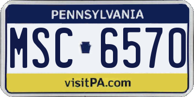 PA license plate MSC6570