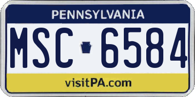 PA license plate MSC6584