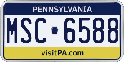 PA license plate MSC6588