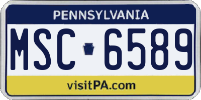 PA license plate MSC6589