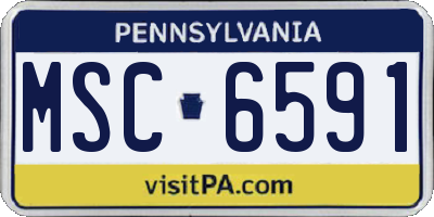 PA license plate MSC6591