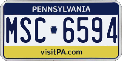 PA license plate MSC6594