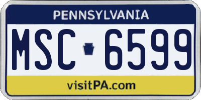 PA license plate MSC6599