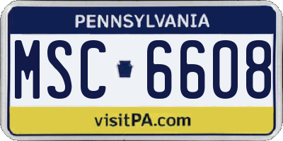 PA license plate MSC6608