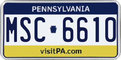 PA license plate MSC6610