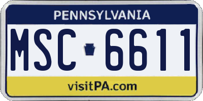 PA license plate MSC6611