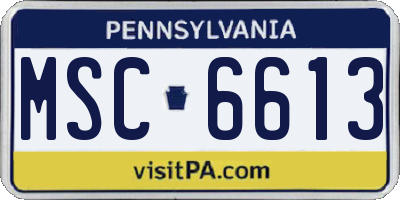 PA license plate MSC6613