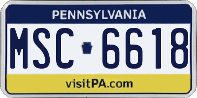 PA license plate MSC6618