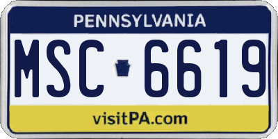 PA license plate MSC6619
