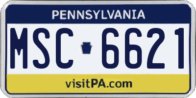 PA license plate MSC6621