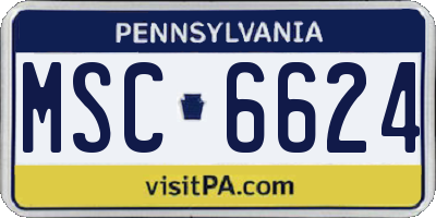 PA license plate MSC6624