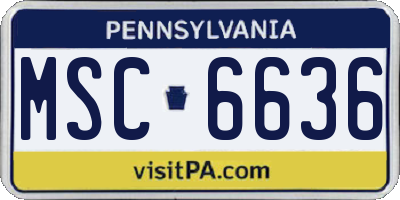 PA license plate MSC6636
