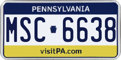 PA license plate MSC6638