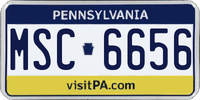 PA license plate MSC6656