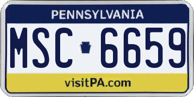 PA license plate MSC6659