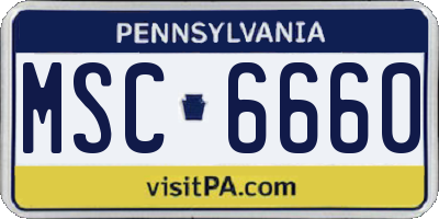 PA license plate MSC6660