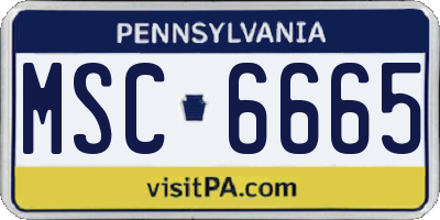 PA license plate MSC6665
