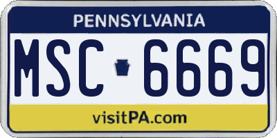 PA license plate MSC6669