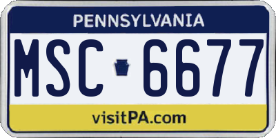 PA license plate MSC6677