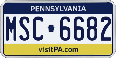 PA license plate MSC6682