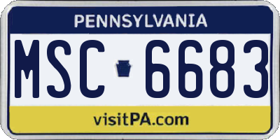 PA license plate MSC6683