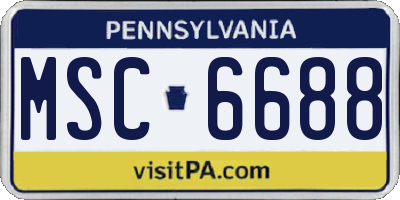 PA license plate MSC6688