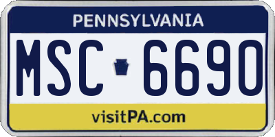 PA license plate MSC6690