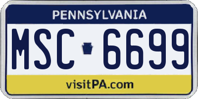 PA license plate MSC6699
