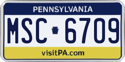PA license plate MSC6709