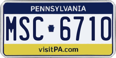 PA license plate MSC6710