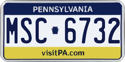 PA license plate MSC6732