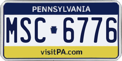 PA license plate MSC6776
