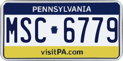 PA license plate MSC6779