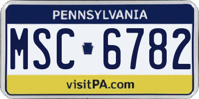 PA license plate MSC6782