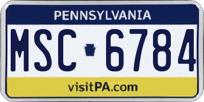 PA license plate MSC6784