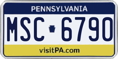 PA license plate MSC6790