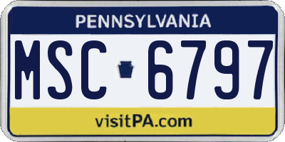 PA license plate MSC6797