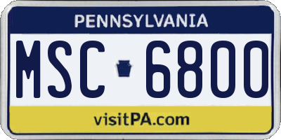 PA license plate MSC6800