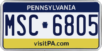 PA license plate MSC6805