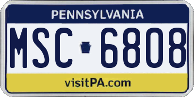 PA license plate MSC6808