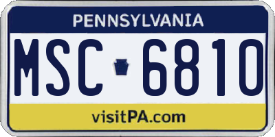 PA license plate MSC6810