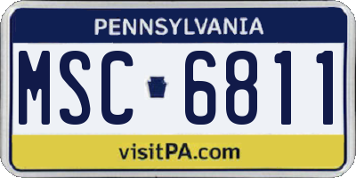 PA license plate MSC6811