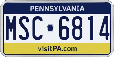PA license plate MSC6814