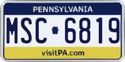 PA license plate MSC6819