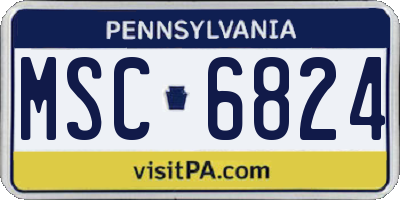 PA license plate MSC6824